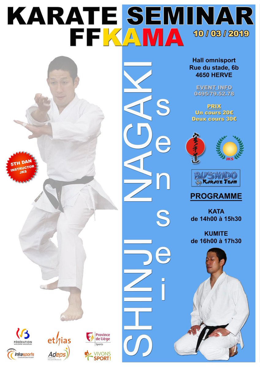 EddyQuaino's tweet photo. Stage international organisé par la #FFKAMA avec le soutien du service des sports de la @ProvincedeLiege 
#KARATE #FBK #WKF #JKS @teambelgium https://t.co/rMvmxy7uNF