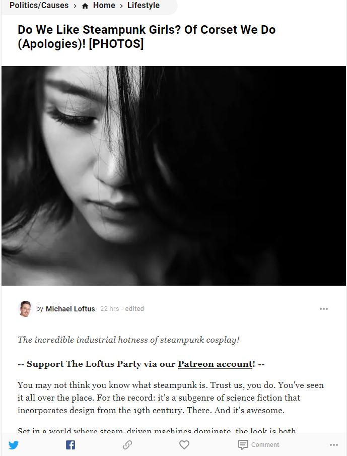 BobsJive's tweet image. TFW He has great taste in #steampunk #erotica but terrible taste in immigration policy @MikeLoftusComic @theloftusparty @Deplorableshows