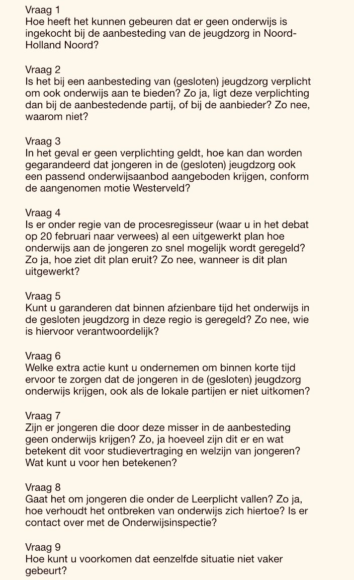 Lisawesterveld's tweet photo. Al langer maak ik me, samen met @GroenLinksNH en onze raadsfracties in Noord-Holland-N, zorgen om de aanbesteding van de jeugdzorg.

Nu blijkt dat vergeten is om onderwijs te regelen...

Hoe kan dat? En wie gaat dit oplossen? 
Onze vragen aan de Minister 👇 https://t.co/pPvk8uoTXw
