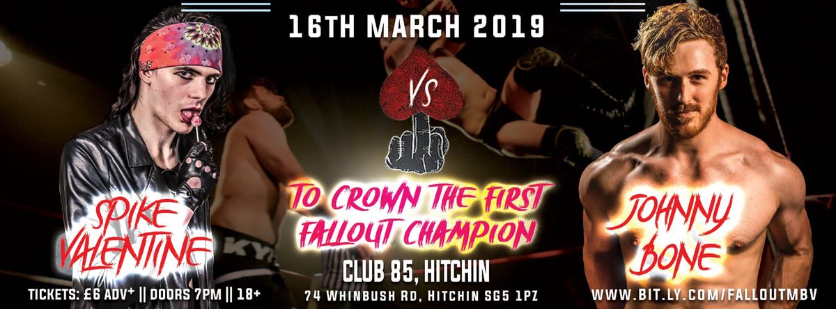 FalloutProWres's tweet photo. Main event match announcement!! #hitchin #club85 #britwrestling #britwres https://t.co/L3ccHl17qw