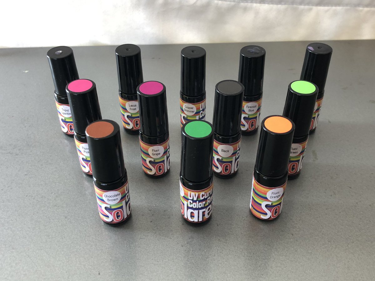 FlyandFin's tweet photo. Solarez Colors and Shinners are in the house. This is a preview, these are the test samples. Looking forward to testing and giving feedback. #flytying #solarez #solarezflytying https://t.co/gbRa14tXKh