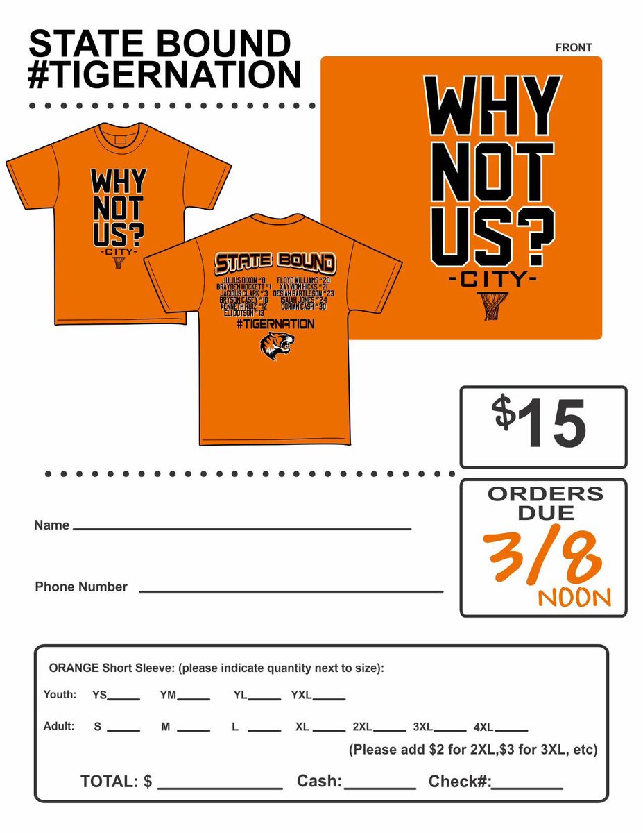 Coach_Keys's tweet photo. We will be selling STATE BOUND Basketball shirts this week! Orders are due by Friday at noon. Forms will be available in the front office at FHS, RAS, and FMS. Shirts will be delivered before the big game next week! https://t.co/tFFWMfc4Lu