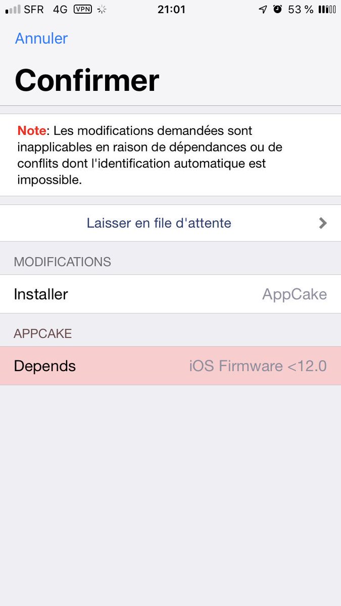 Pangu103_'s tweet photo. @iphonecake_com 

AppCake doesn’t work on iOS 12 please help me https://t.co/7LzBlGNsdz