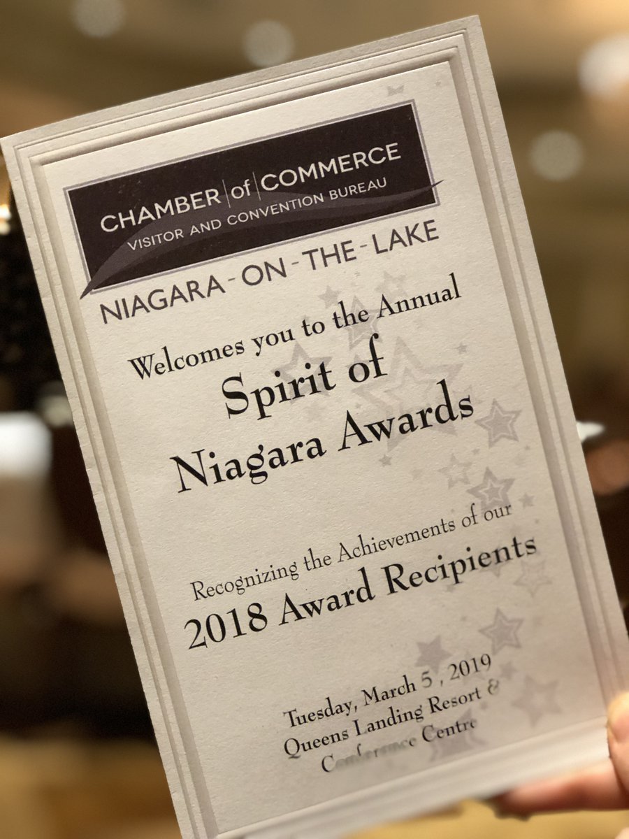 We are honoured, grateful and proud to share at the Spirit of Niagara awards held last night, presented by <a href="/niagaraonlake/">Niagara On The Lake</a>, we were awarded Company of the Year. We'd like to thank the Chamber for including us in such a wonderful evening. We are feeling beyond blessed today.