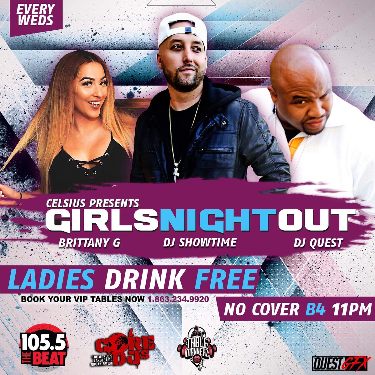 Ladies night with my 105.5 Fam! 
<a href="/DjQuestStupid/">Dj Quest</a> &amp; <a href="/BasicBritch/">_basic_britch_</a> ! 
Ladies drink freeeee 99 so bring that asssss to Celsius Nightclub!