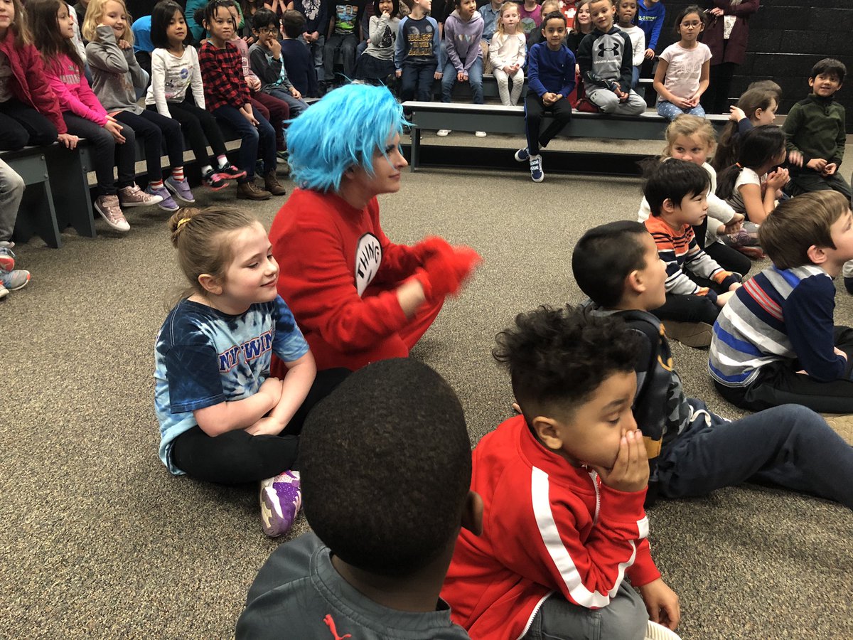 We had the BEST guest readers today! Thank you Dr. Seuss and Thing One and Thing Two!! #welovebeingfirst #ashlandsoar