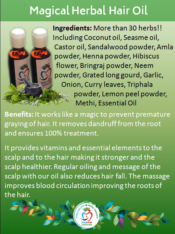 SmilenSmile1's tweet photo. Smile n Smile Magical Herbal Hair Oil https://t.co/knp6gbmNSy