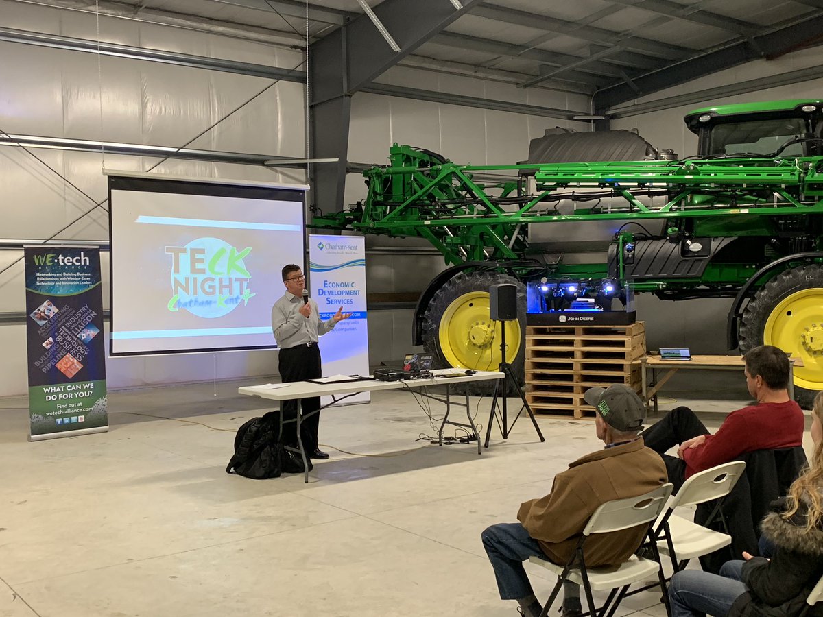 YvonnePilon's tweet photo. A great start to #TeCKNight 4 in #CKont at McGrail Farm Equipment.
Special thank you to Mayor @DarrinCanniff and Councillors for joining us tonight for an #agtech conversation. https://t.co/g3ibp3rjH6
