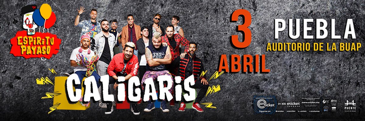 MONSERRAT_ALC's tweet photo. Ya tienen su boleto? .@LOSCALIGARIS 3/abril #Puebla @ccubuap #espiritupayaso 🤡@bachapromotora  🎟️🎟️🎟️ por el sistema @eticket https://t.co/ou789urV2r