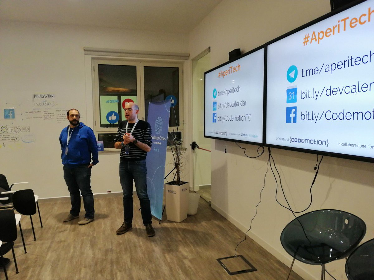 CodemotionIT's tweet photo. Nuovo #meetup #AperiTech per la #community di #FacebookDevCircle Roma con noi in collaborazione con @LVentureGroup e @EnLabs.
Questa sera Γ¨ stata fatta una panoramica a 360 gradi sulla rivoluzione industriale di quarta generazione. https://t.co/N5YwRS4E8k