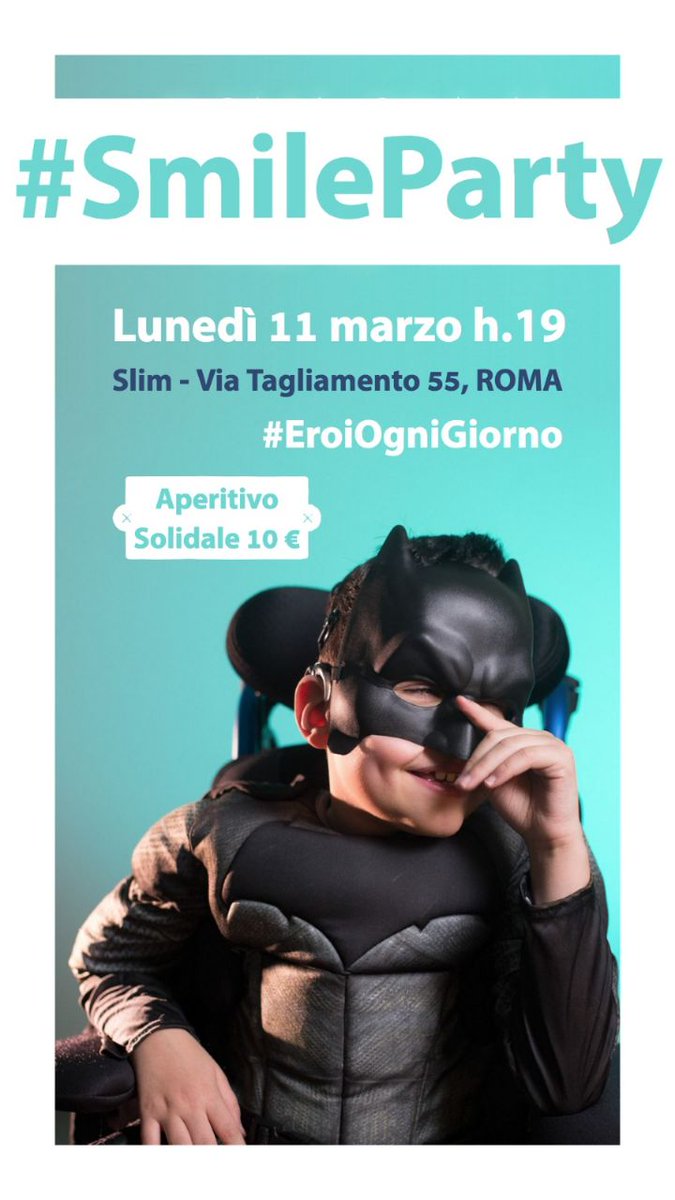 Organizzare uno #SmileParty è semplice 😎

1️⃣ Scegliere la data ☑️
📅 #11marzo h 19

2️⃣ Scegliere il locale ☑️
📍 SLIM Via Tagliamento 55 Roma

3️⃣ Scegliere una buona causa ☑️
🤠 #EroiOgniGiorno <a href="/LegadelFilodOro/">Lega del Filo d'Oro</a>

4️⃣ Preparare l'invito ☑️
5️⃣ Invitare persone sorridenti ☑️
😃😃😃😃