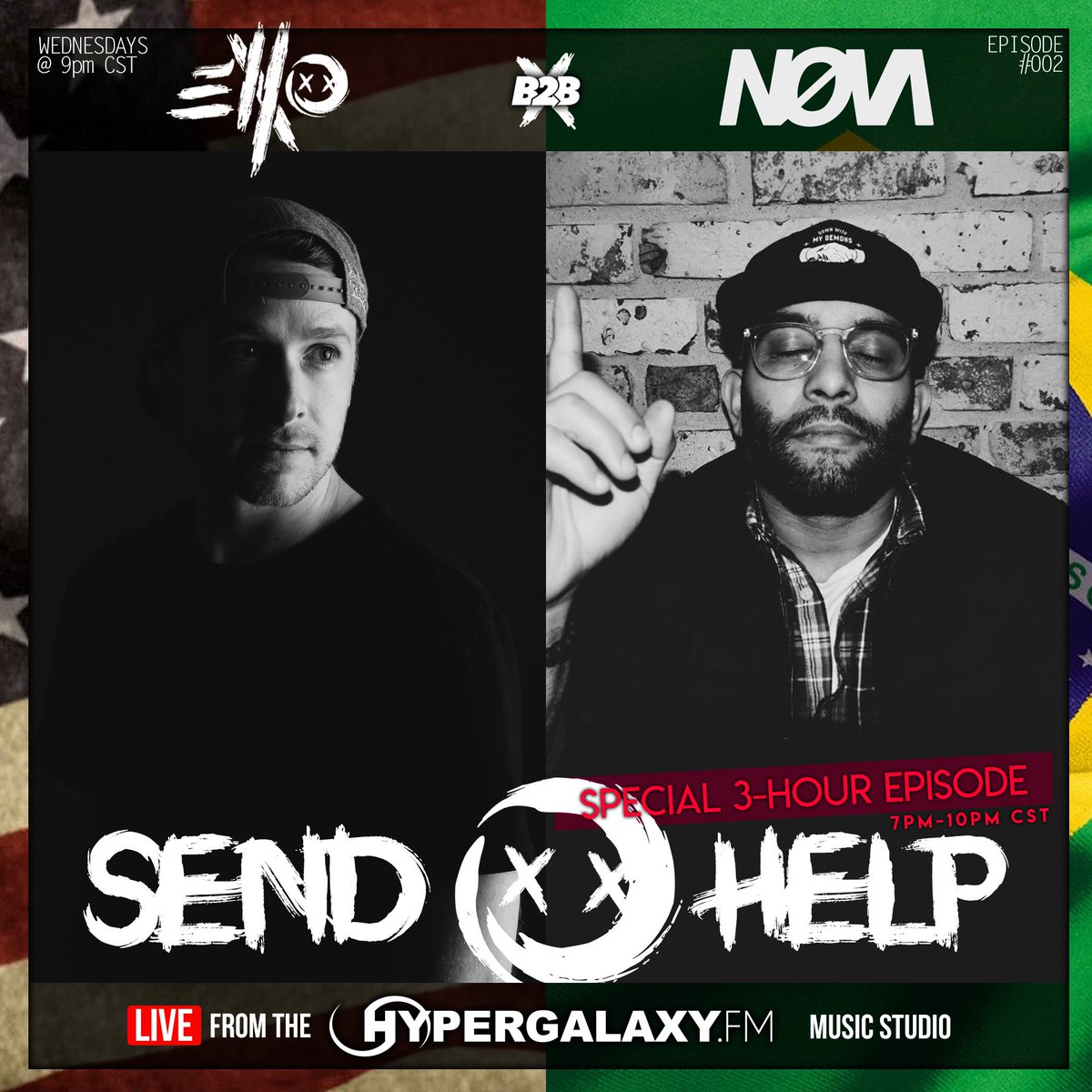 hypergalaxyfm's tweet photo. We go #LIVE tonight 7pm CST @  https://t.co/eiYFj89DLi 📺🎵🔥 with @ElloXoMusic's Send Help #002 - a special 3hr episode! #edm #music #housemusic #futurehouse #futurebass #livestream 👉 https://t.co/eiYFj89DLi https://t.co/NPd0o6zY4W