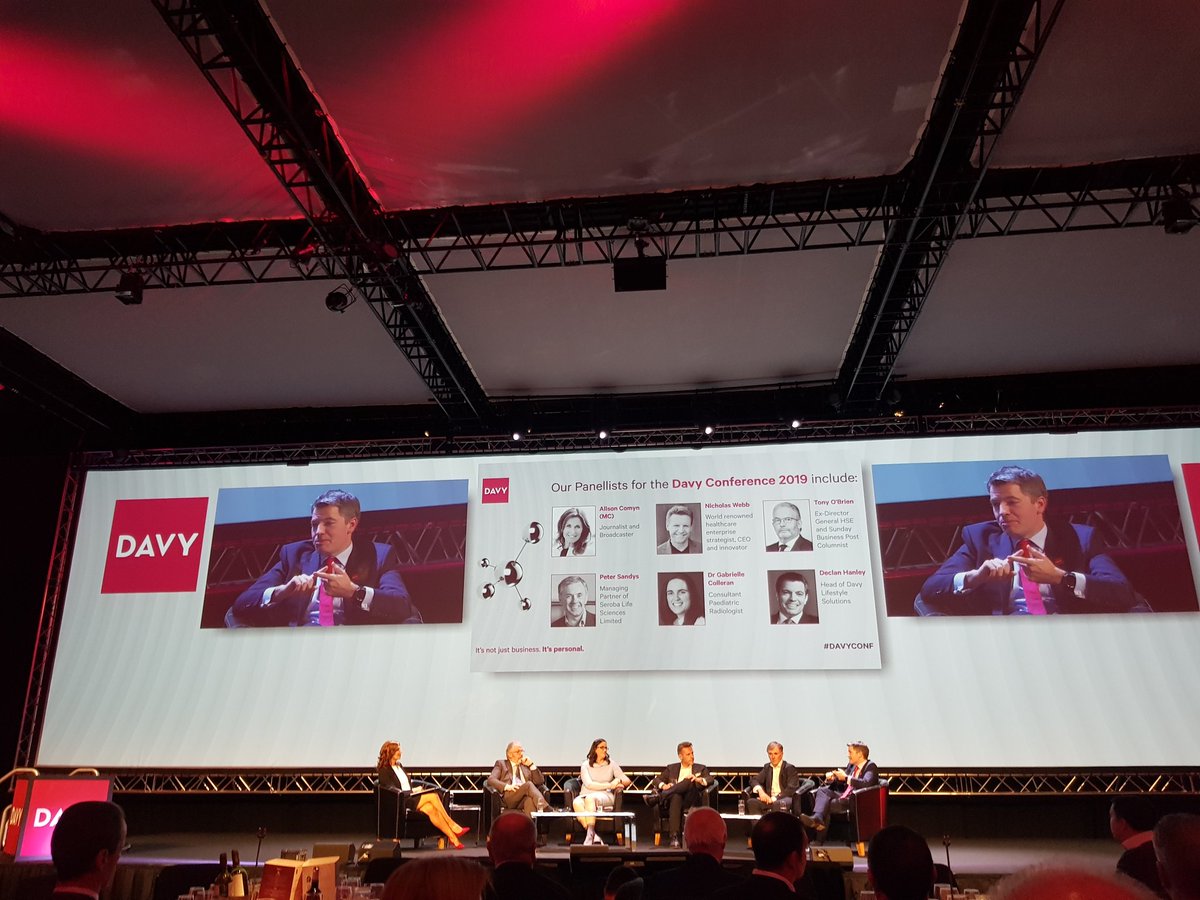 JohnJMcGrane's tweet photo. Hugely impressive, scary but  deeply motivating discussion on Future Healthcare strategies hosted by Davy @DavyGroup #DavyConf . Massive challenge, massive risk, massive opportunity. It's ours to fix and ours to deliver. https://t.co/rcsWIvuHkl
