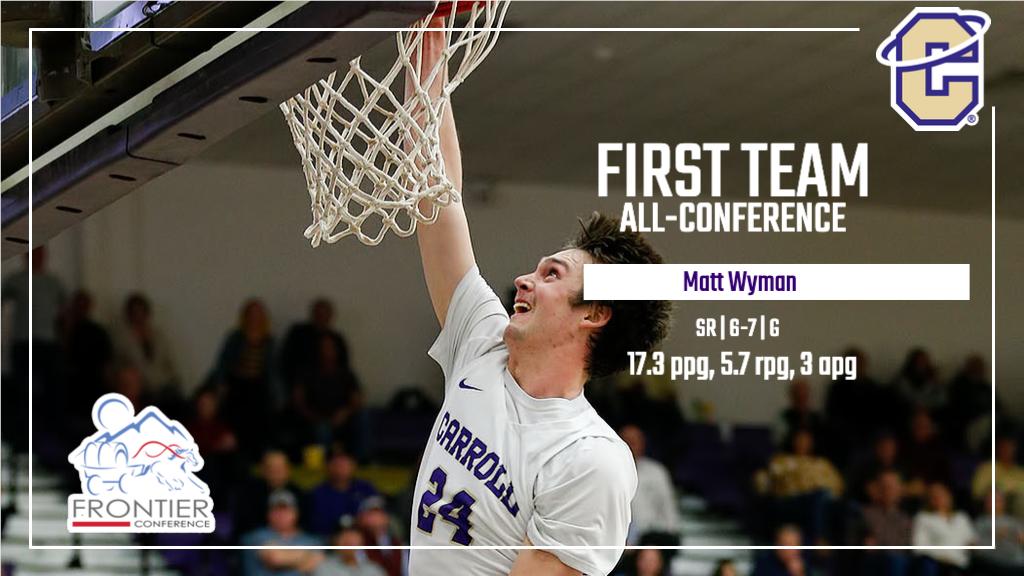 The <a href="/wymantula/">Matt Wyman</a> is First Team All-Conference!

Congrats, Matt!

#GoSaints

Full release: carrollathletics.com/news/2019/3/6/…