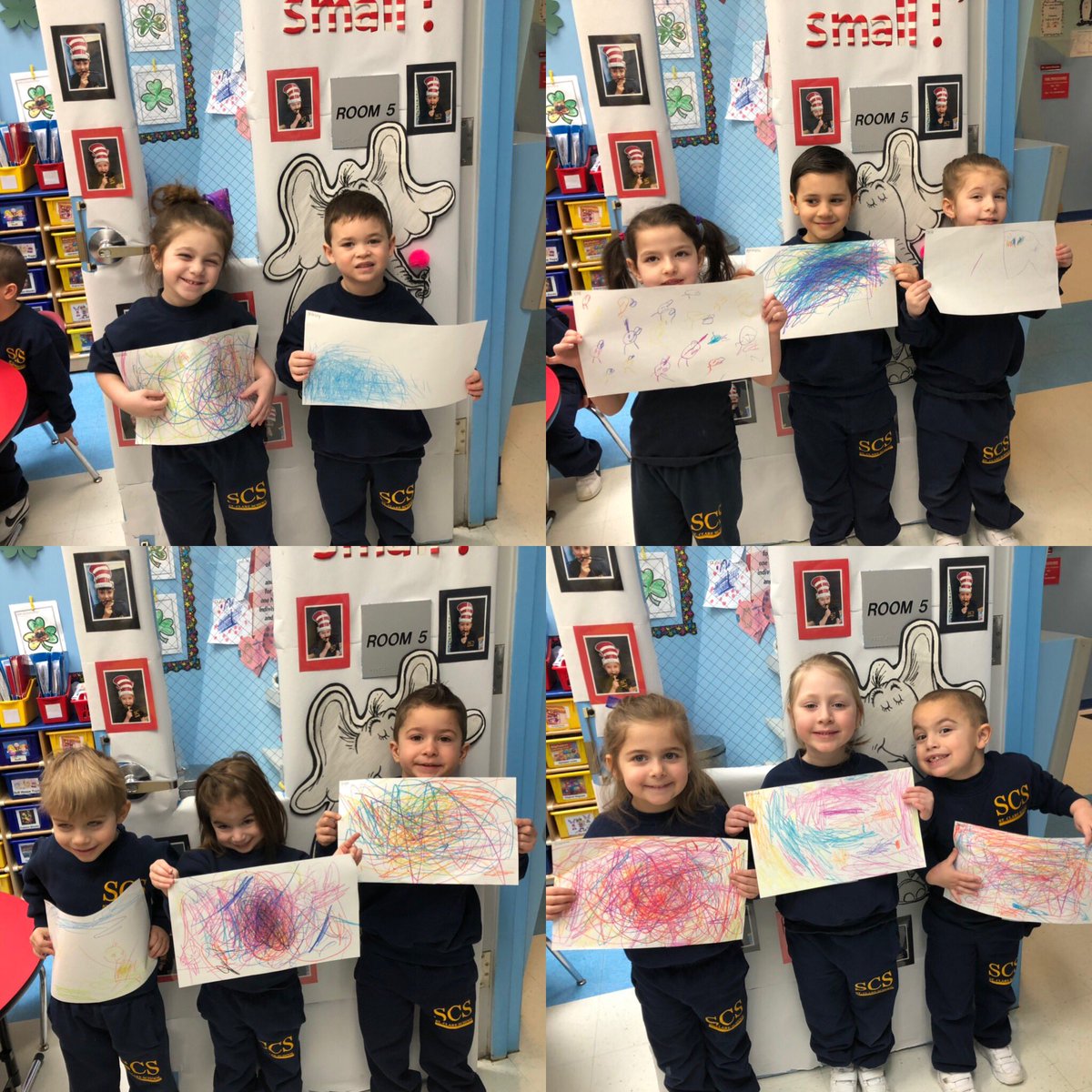 SCS_Prek's tweet photo. We took inspiration from Dr. Seuss’ story, “Wacky Wednesday.” The children were drawing pictures in an unusual place ... under the tables!!! #WackyWednesday #somuchfun #prekisthebestplacetobe https://t.co/ci1dlp6l2Y