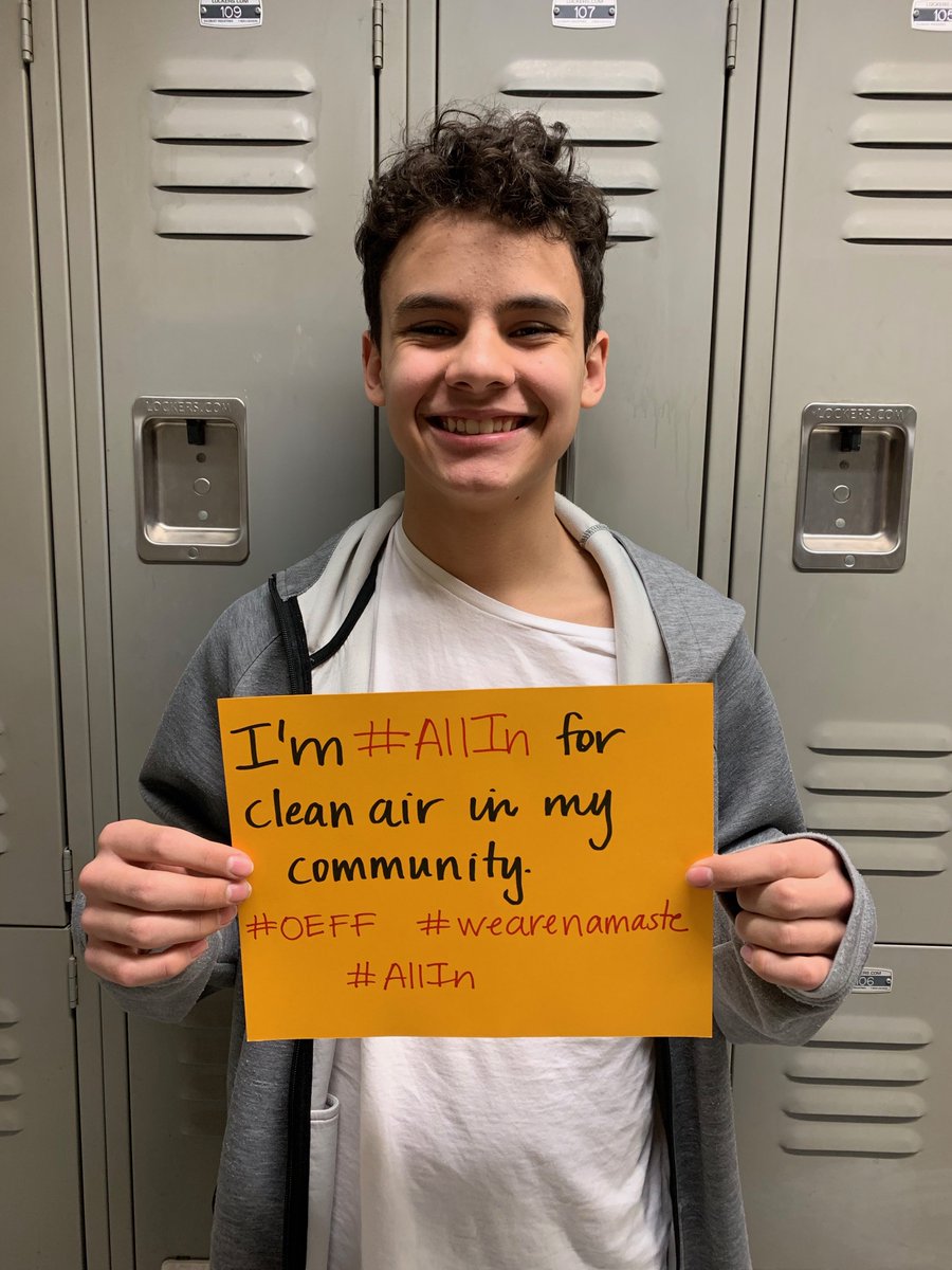 Peter is all in for clean air in his community! What are you all in for to help our environment? 📣 TOMORROW is our film 🎥 screening of <a href="/InventingTmrw/">Inventing Tomorrow</a> event with <a href="/OneEarthFF/">One Earth Film Fest</a> on March 7th at 6:30 PM‼️RSVP here ➡️ bit.ly/2WPad4S Doors open at 5:30 PM