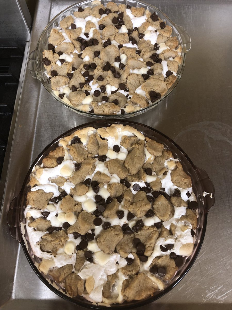 S’mores pie for restaurant tomorrow! Awesome job by the culinary 2 class