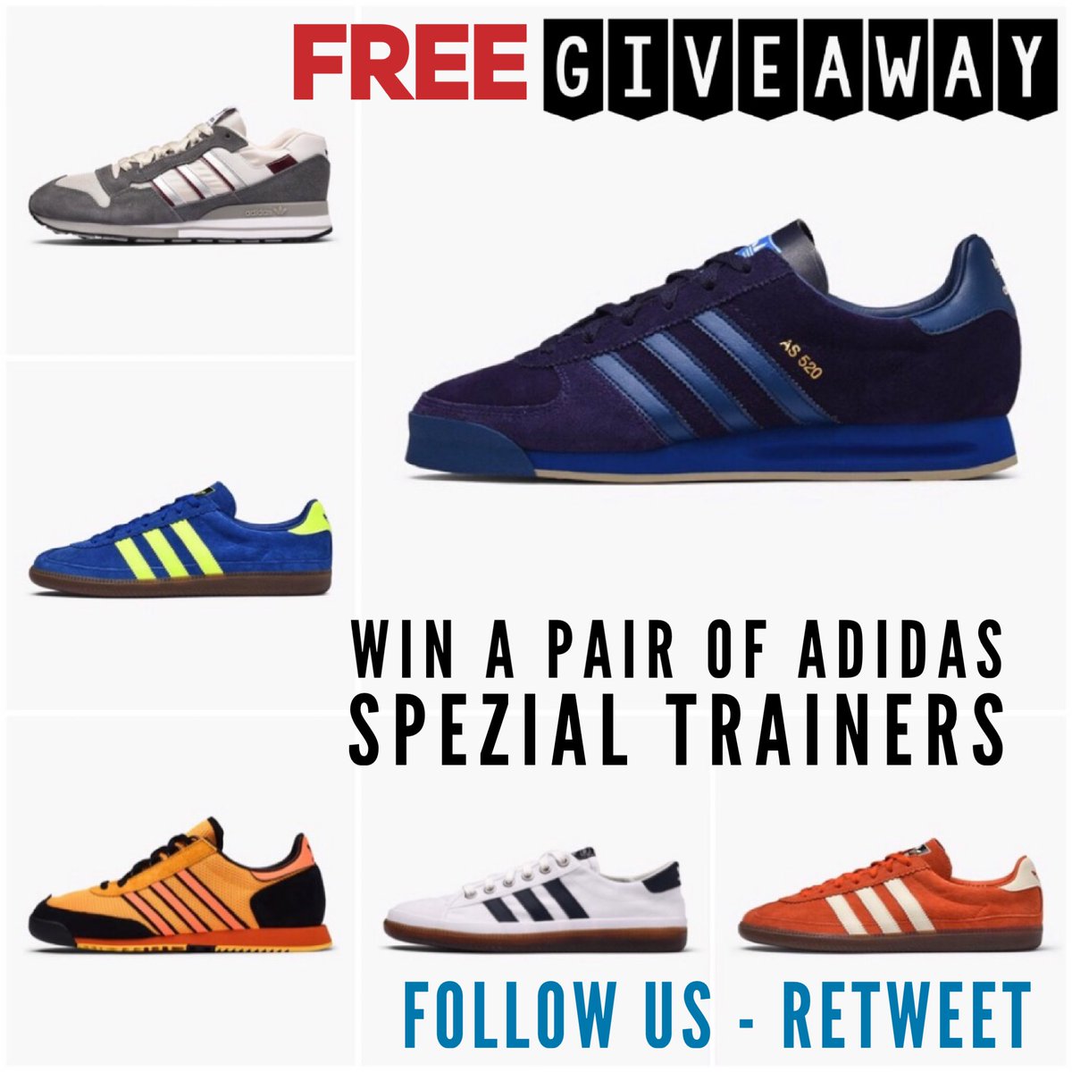 ** Free Giveaway Competition **
We are giving away one pair of Adidas Spezial SS19 trainers. The rules are simple - Follow Us, Retweet and Comment the trainer and size you would like to win. Closes mid day Friday 8th March.
Shop the collection here 👇🏻👇🏻👇🏻
bit.ly/2Vlbf7h