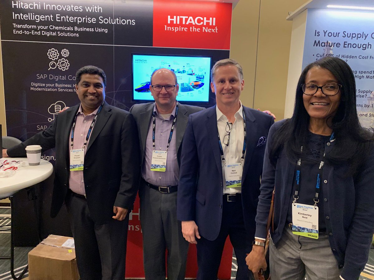 HitachiSAP's tweet photo. Come to our kiosk at #BP4Chem to discuss your important initiatives with our Hitachi #chemicalsindustry team. https://t.co/V7koQKECzD https://t.co/2uBieX5lvG