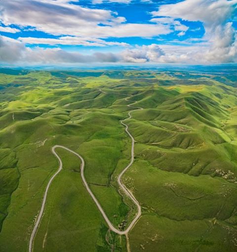 German Cervera flew his drone over the Kern River Valley and took this amazing photo!
