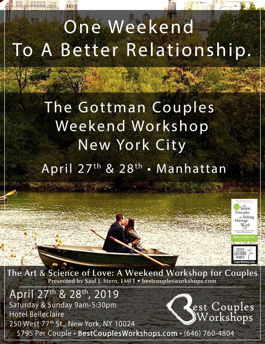 LICouples's tweet photo. One Weekend To A Better Relationship: The Gottman Couples Weekend Workshop comes to NY and NJ! https://t.co/gjNUyNke4Y https://t.co/4kgMXuT4C3