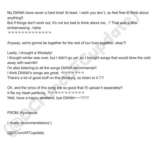 DCrunchFCupdate's tweet photo. [Fancafe]

HYUNWOOK
09.02.2019
[To. DIANA ] https://t.co/DCIaaQRSJp