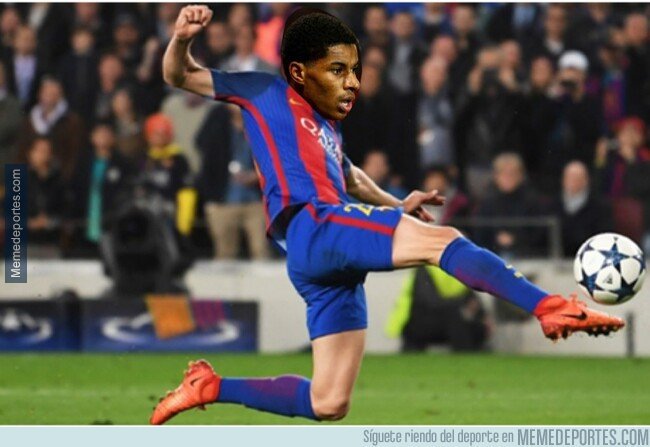 Meme del gol de Rashford.