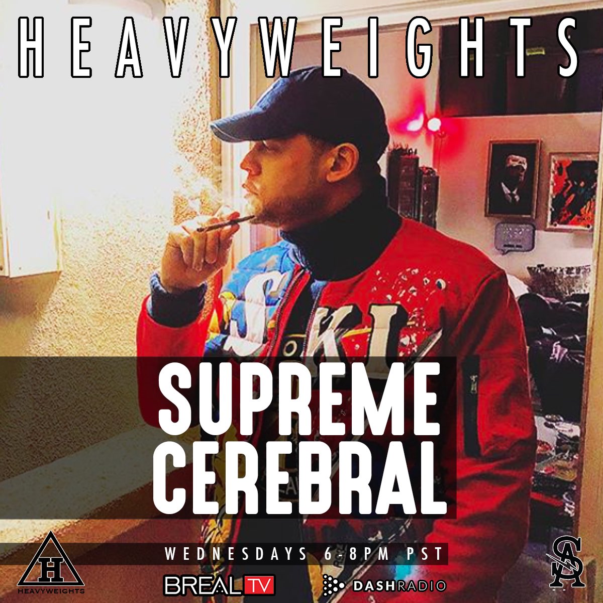 2Nite #SupremeCerebral on #HeavyweightsLIVE x #BRealtv x #DashRadio
Wed. 6-8pm w/@DJTrulyOdd @Hawdwerk @CMinusFan4 @BugzyNino #BugzyNino  #HipHop #hiphopradio 
#SoulAssassins @HeavyweightsLive @HeavyweightsRadio #GCM #GoldChainMusic @BRealTV WATCH LIVE:  BReal.tv/watch-live/