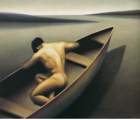 Homosartes's tweet photo. El trabajo de #VernDufford nis recuerda una atmósfera art deco . #maleart #malebody #maleartwork https://t.co/ks3A3c5qUh