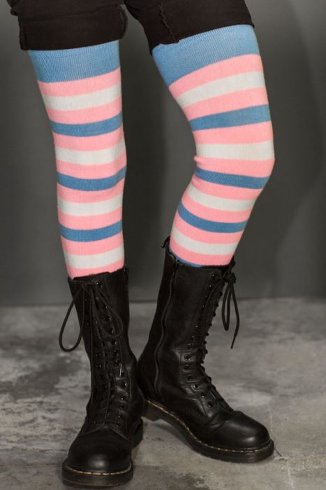Knee trans Pride Flag socks 
