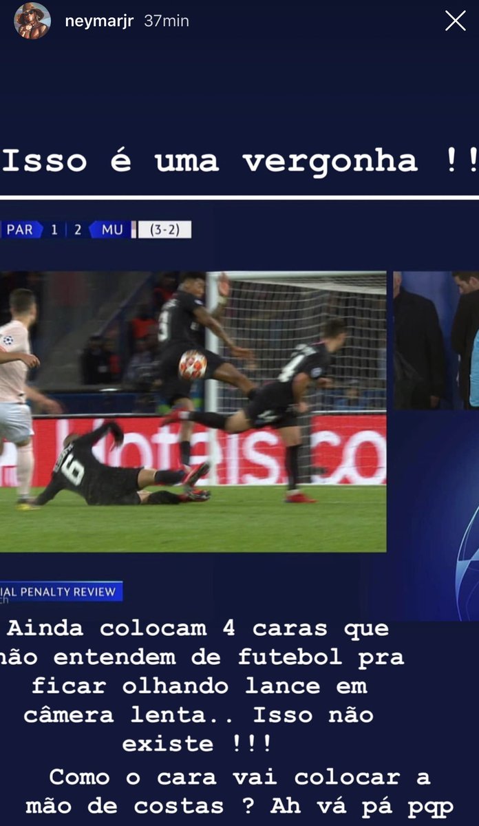 Footballogue Ldc Officiel L Uefa Ouvre Une Enquete Contre Neymar Suite Au Post Du Bresilien Sur Instagram Apres La Defaite Contre Manchester United T Co J7rvwgna0a