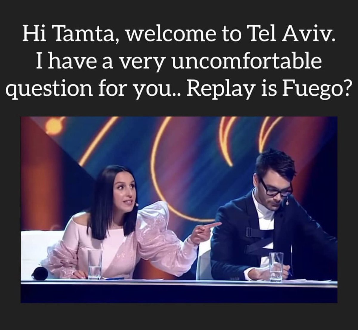 adjus15's tweet photo. I found this far too funny 😂 
@ESCajb 

#esc2019 #escbants #jamalashade https://t.co/YJPy2UmA6M