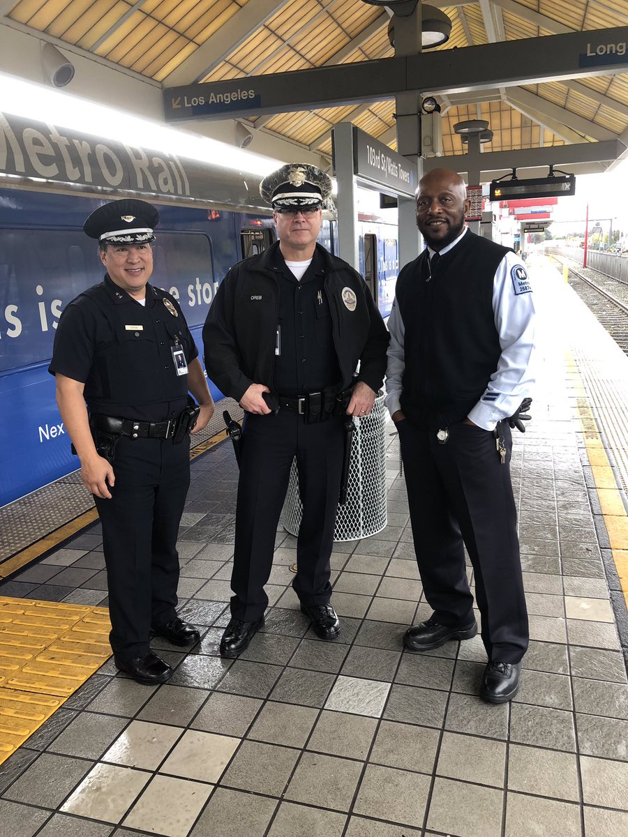 LAPDTransit's tweet photo. Take the Blue Line to 103rd where Command Staff meets Metro Operators 🚇 

#RainOrShine #LAPDGoMetro #TSD #TSB #BlueLine #MetroOperators #🚇 #CommandStaff #GoMetro https://t.co/b7ZID8yUmd