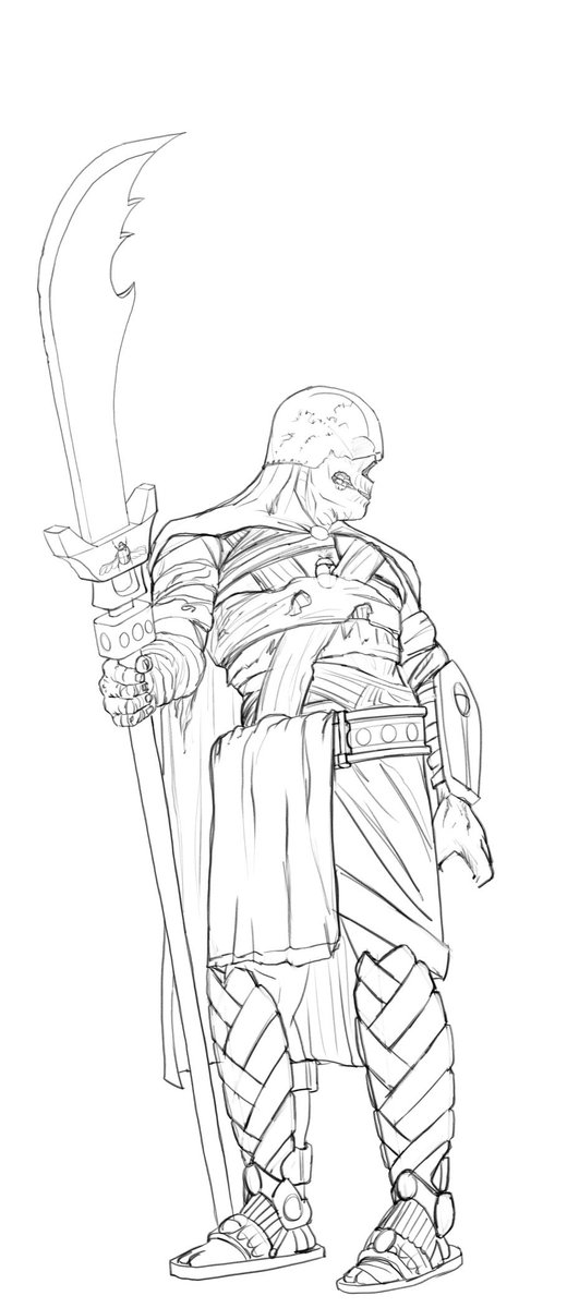 JDScribbles's tweet image. Cleaner line sketch of one of the characters from a larger d&amp;amp;d commission. I don't normally do fantasy work, but this has been a fun change of pace. 
#dungeonsanddragons #art #sketch #commissions #artistsontwitter #characterdesign