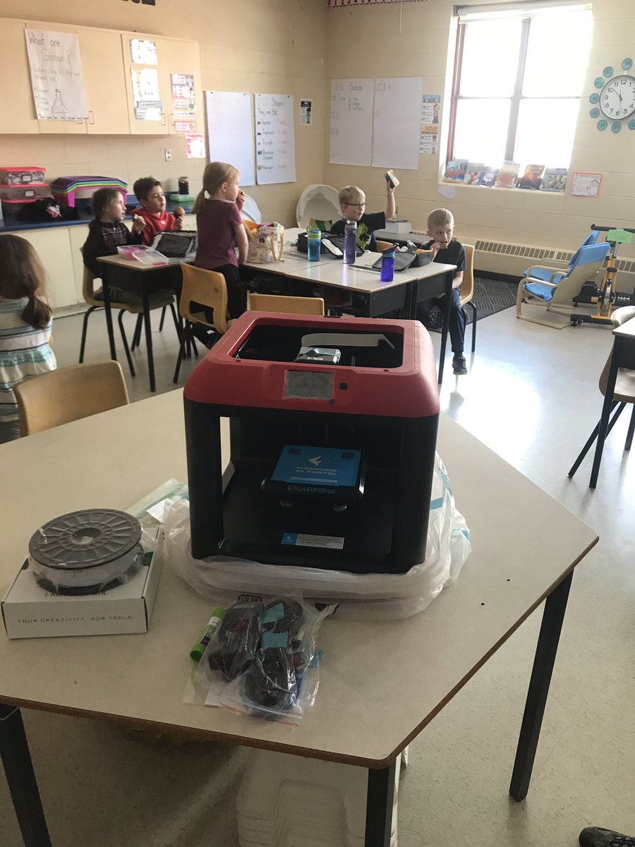 AlysonGeddes's tweet photo. Guess what arrived today??!! We were all very excited to welcome our brand new 3D printer to our classroom thanks to Brilliant Labs! @brilliant_labs #MakerEdNS @TILTHRCE #SeeWhatIamLearning @HRCE_NS @ChrisCocek https://t.co/lww9iJES8W