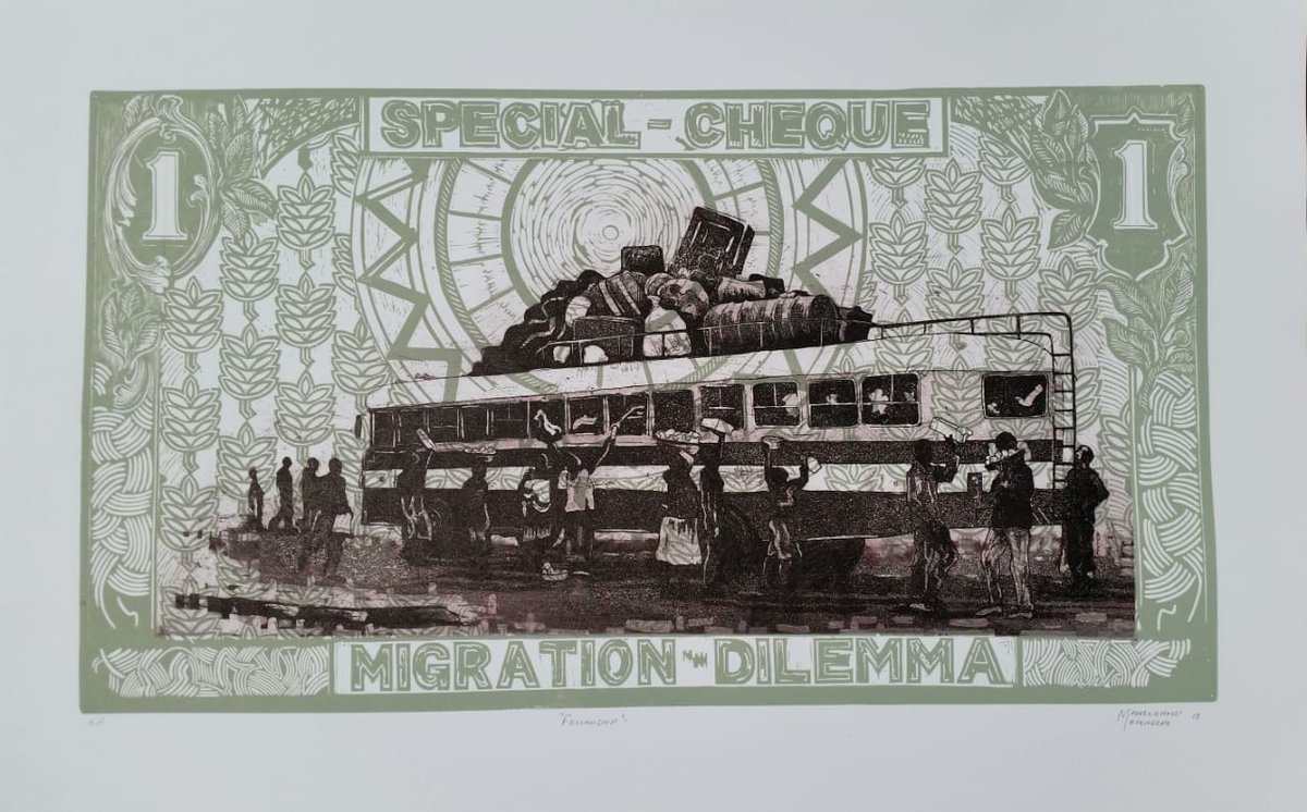 mandla_artist's tweet photo. "FELLOWSHIP"
New migration artwork.
Selling to travellers through bus windows at the oldest bus rank in Bulawayo Zimbabwe.
#art #etching #etchingprints #artcollectors #artgallery #economicexile #migration #artstudio #mandlaartist #belgiumartfair #Zimbabwe #museum https://t.co/5lT5cCMRGg