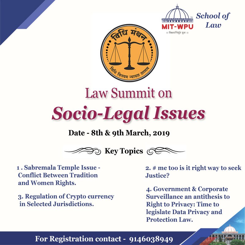 "Vidhi Manthan" a Law Summit on Socio-legal issues for students all over India. We are accepting on spot registrations also. Thank you