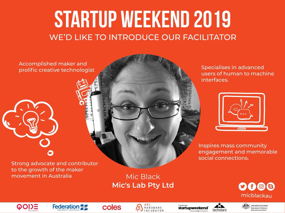 ArcIncubator's tweet photo. Introducing our Superstar Facilitator @micblackau !
 #hardware #prototype #startuplife #startup #startupbusiness #business #3dprinting #startupweekend #hardwareswbne #techstars #manufacturing #productdevelopment #technology #archardware #archardwareincubator #arcincubator https://t.co/KRh0esv4w7