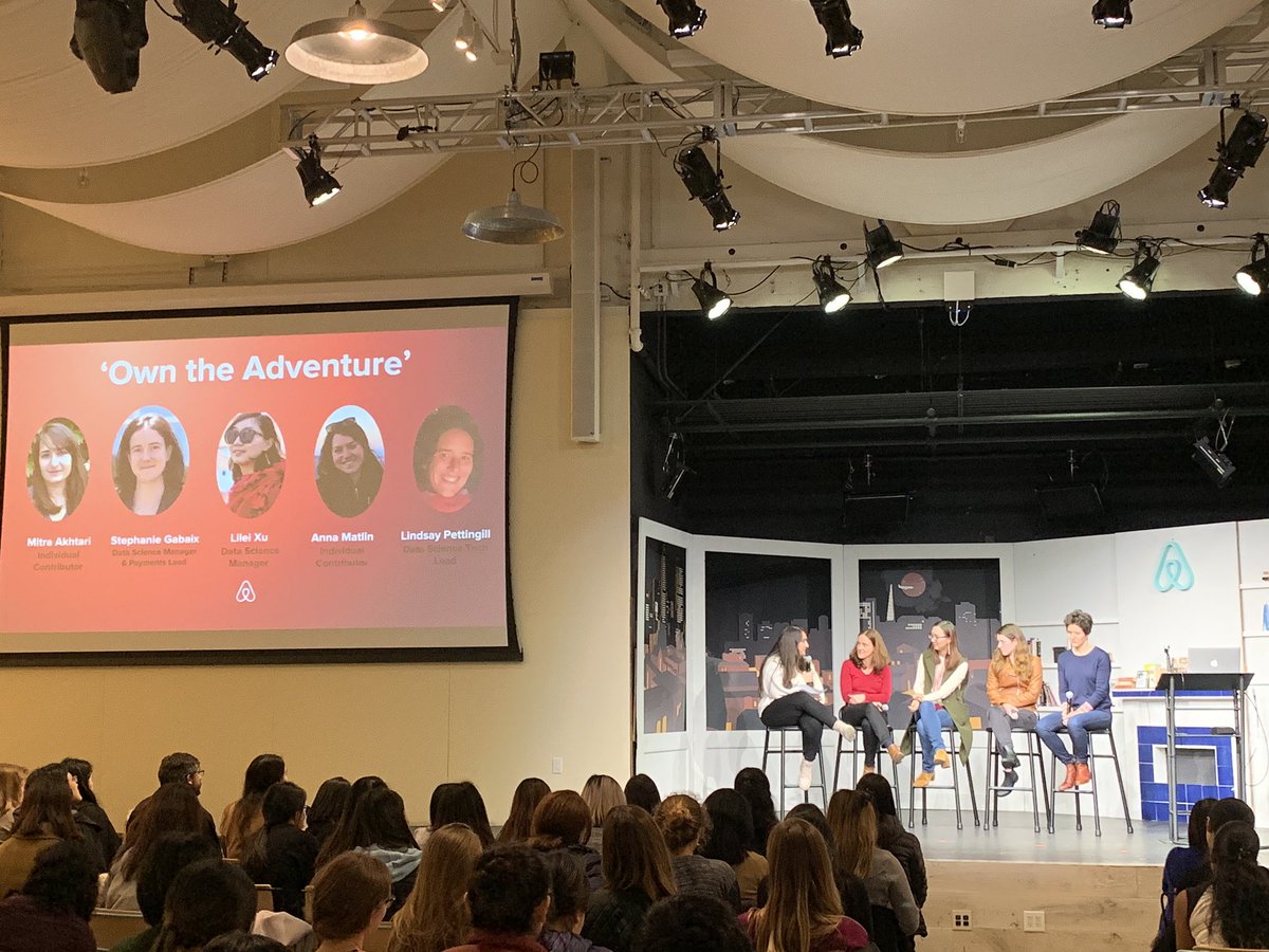 Women in data science event at Airbnb tonight on career paths in data science, starting with terrific talk by @emilygsands . So proud of amazing women in data science!! #WiDS2019 #widssfairbnb @AirbnbData