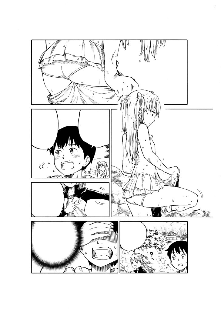 今月のgood!アフタヌーンがまだ届いてないので、先月のネームと線画です。
不採用→採用→線画
中学生男子は相手がこっち向いてるのにジロジロ見たりしないだろうと。
(…ウソです。お尻が描きたかったんです。) 