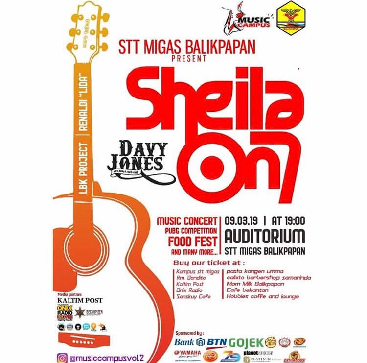 sheilaon7's tweet photo. Balikpapan, sampai jumpa hari Sabtu, 9 Maret 2019 di "Music Campus Vol.2" Auditorium STT Migas Balikpapan.

#sheilaon7 #sheilaon7day #sheilagank #so7balikpapan #SheilaonMarch #MusicCampusVol2 #Balikpapan https://t.co/jRP8Sx1mPn