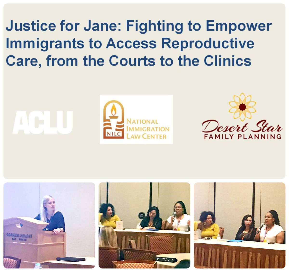 It was such a great honor to share space at the @AbortionCare Network annual meeting with amazing panelists: Meagan, attorney at @ACLU, Mayra, attorney at @NILC, and Alejandra Pablos @AleLaPlebe, activist. 
#keepalefree #AbolishICE #reproductiverightsarehumanrights