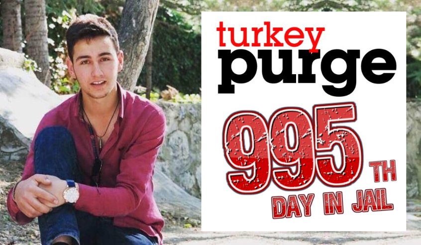 TurkeyPurge's tweet photo. Ahmet Özdemir, a 21-year-old enlisted soldier, in the 995th day of his arrest in İstanbul's Silivri prison. 

He was sentenced to 14 aggravated life sentences for "attempting to overthrow the Turkish gov't," even though he joined the army only 5 days before the 2016 coup attempt. https://t.co/VqvepILY1t
