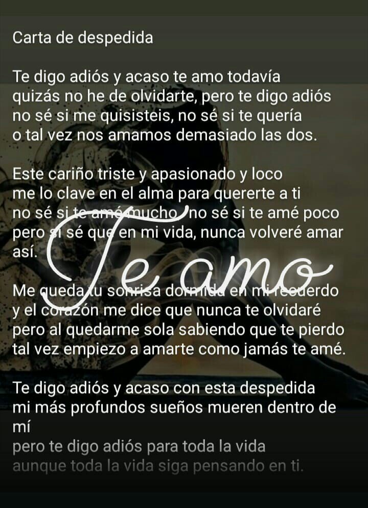 Carta De Despedida Carta De Despedida Carta Despedida Amor Y
