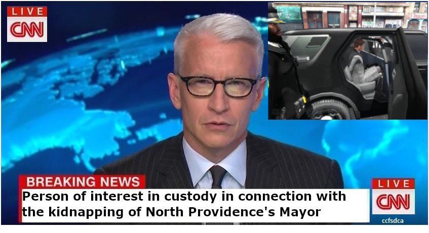PdProv's tweet image. Breaking News! Person of interest in custody in connection with the kidnapping of North Providence's Mayor. The person's name is not being released at this time as this is a ongoing investigation. If you have a tip contact North Providence Police Dept. @NPGovernment @MPoterfield