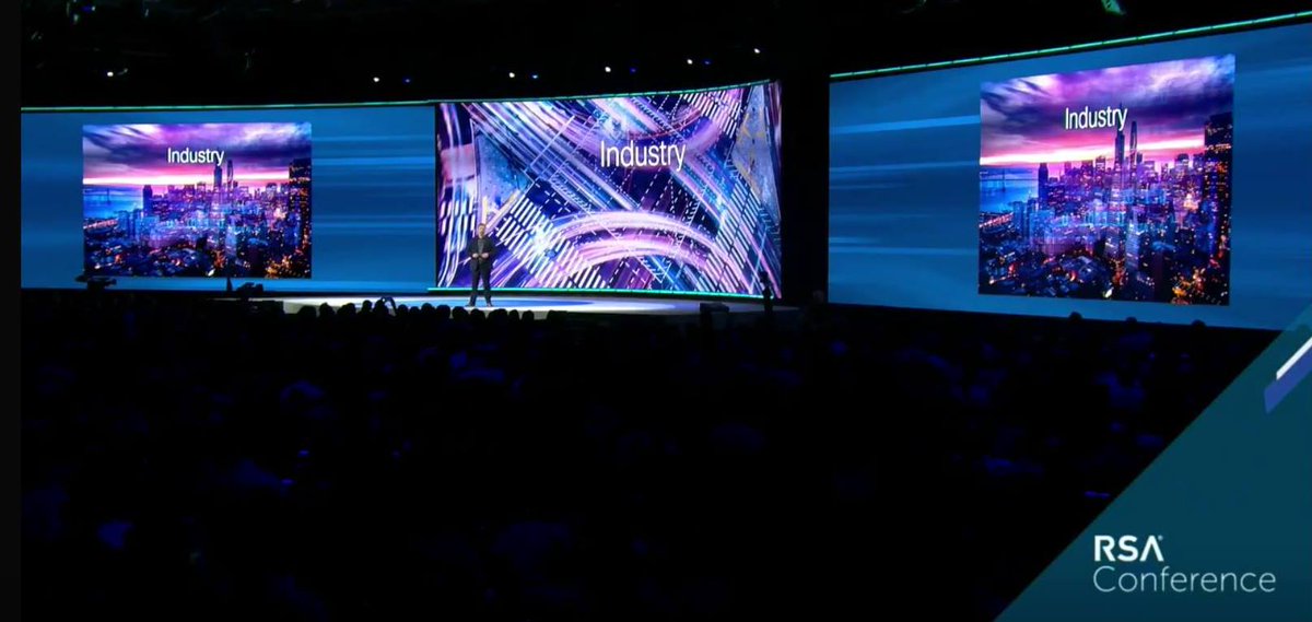 DeccaDesignTeam's tweet photo. Check out some of the slide designs we created for the Rise of the Machines technology keynote at RSA today. Nothing beats watching it all come together on the big screens.

#RSAC #RSA2019 #KeynoteDesign #Design #Decca #SlideDesign https://t.co/Tu6z4bytgw