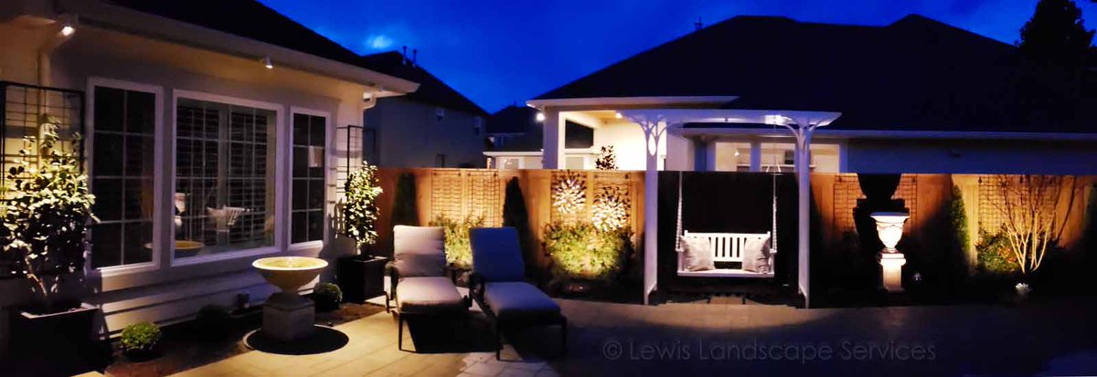 LewisLandscapes's tweet photo. Outdoor Lighting Installation in Portland Oregon. 

Here are some photos from an #LandscapeLighting job we did with #KichlerLighting in Wilsonville. With a combo of up-lights and down-lights we highlighted the best features of their back yard. Enjoy! https://t.co/Ursm6gt78d