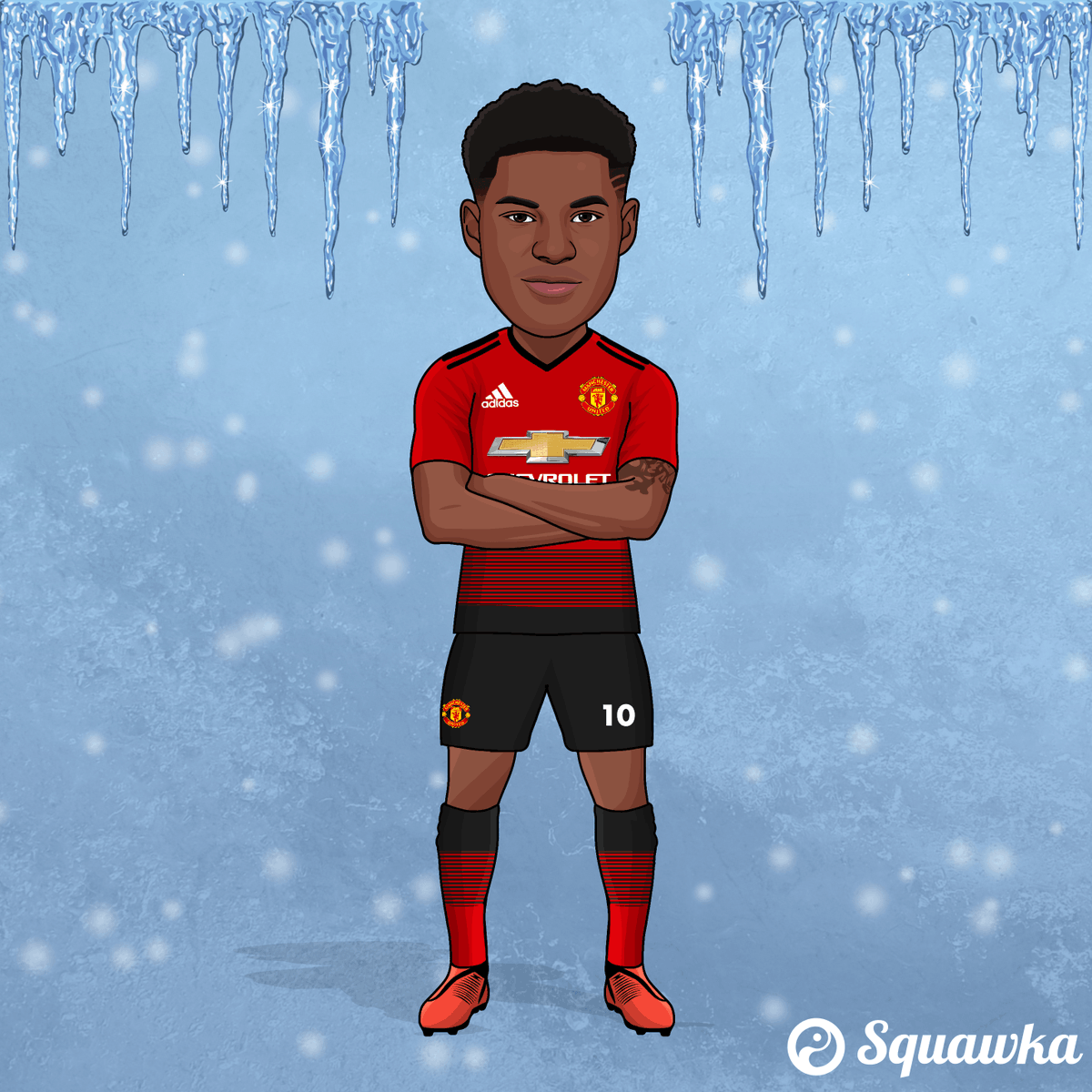 Squawka's tweet photo. 9.3% of Marcus Rashford's 43 goals for Manchester United have been winners in the 90th minute or beyond:

⌚ 90'+2 vs. Hull
⌚ 107' vs. Anderlecht
⌚ 90'+2 vs. Bournemouth
⌚ 90'+4 vs. PSG

Rashford time. ❄️ https://t.co/9GdFnWreC5