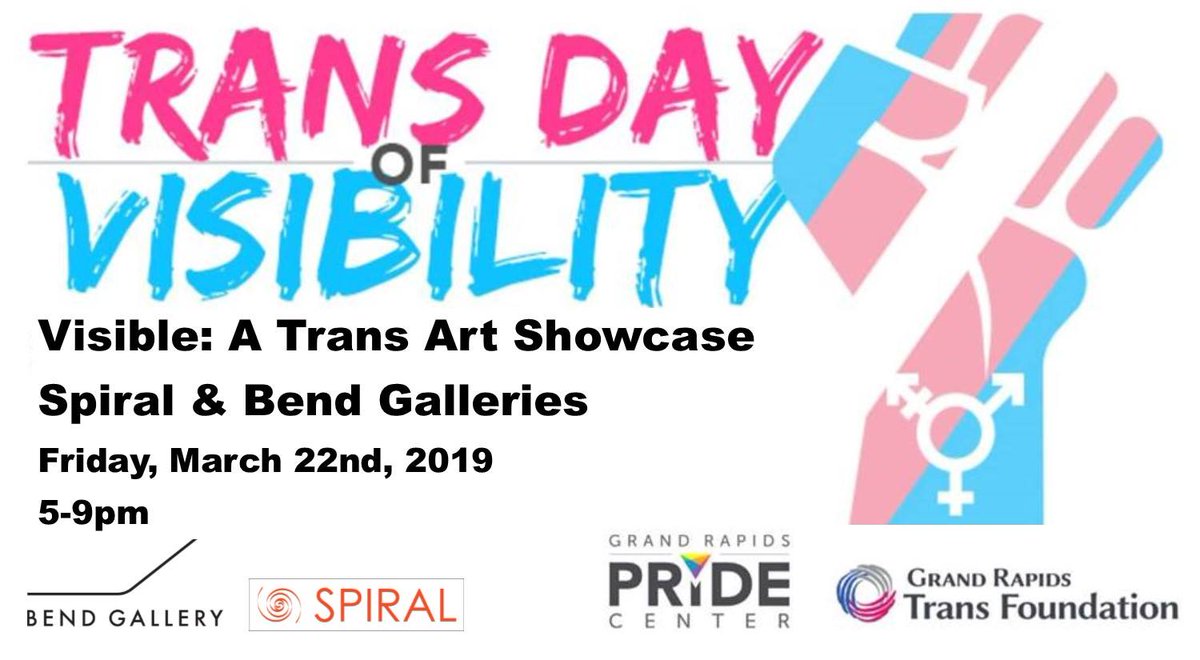 Join us for the opening reception of our Trans Art Showcase, kicking off Trans Week of Visibility 2019, hosted by Bend Gallery and Spiral! Refreshments, art, and good company. 

TRANS &amp; NON-BINARY ARTISTS: be a part of the showcase! Sign up here: tinyurl.com/tdov2019art