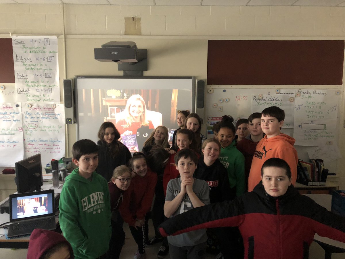 Sensational67s's tweet photo. Had a great #Skype with author/illustrator Cressida Cowell of “How to Train Your Dragon” fame today at @DeserontoPS Got our creative juices flowing!!! Thanks @SkypeClassroom https://t.co/FXfjgqE0ZN